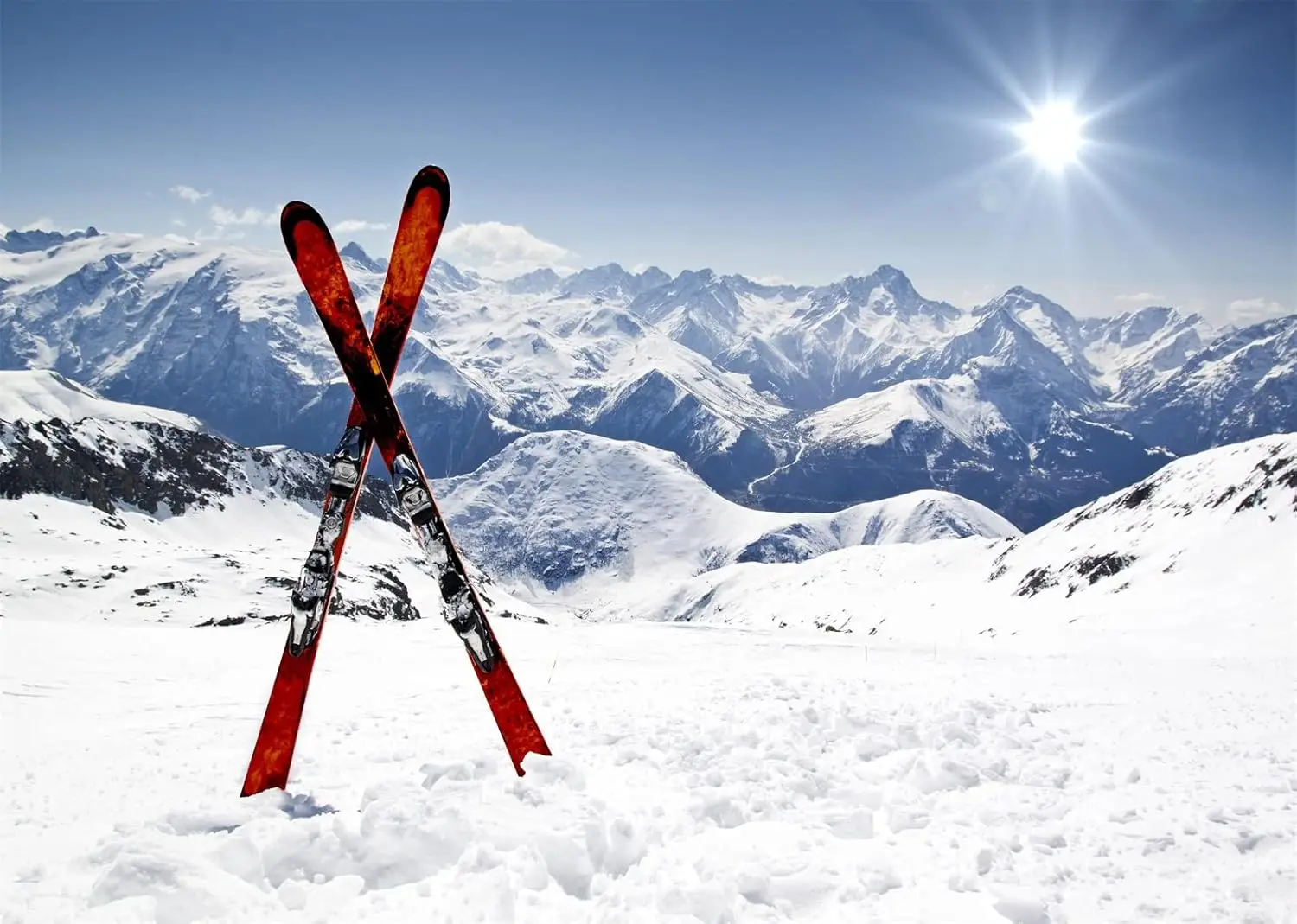 Outdoor Sport Background - Alps White Snow Mountain Summit Snowboard