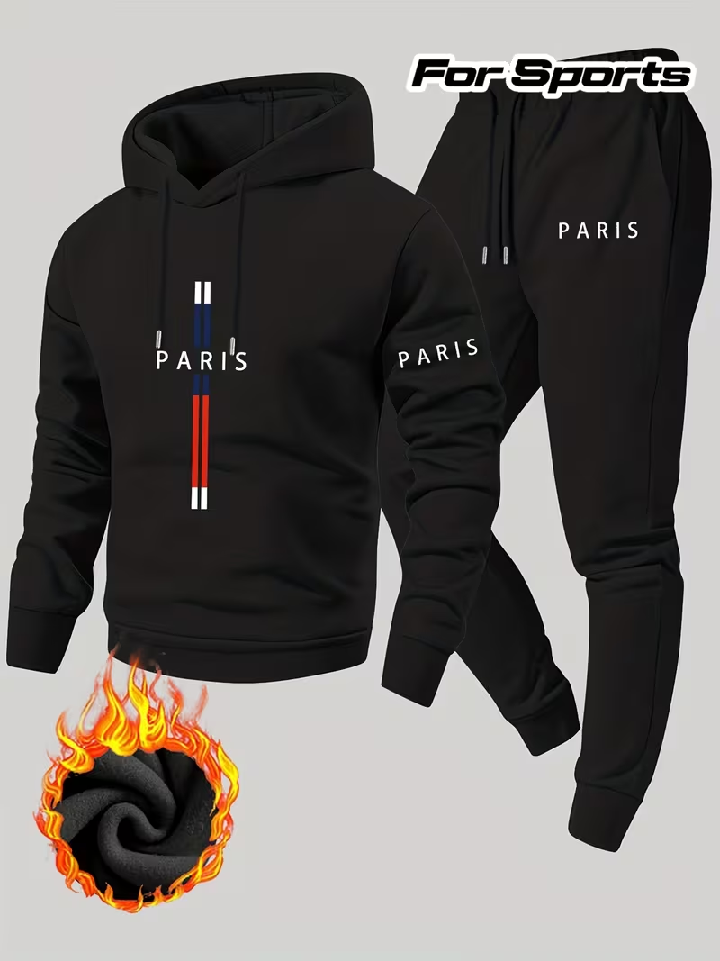 Outdoor Sportswear - Men's Urban Casual Two-Piece Set Hooded